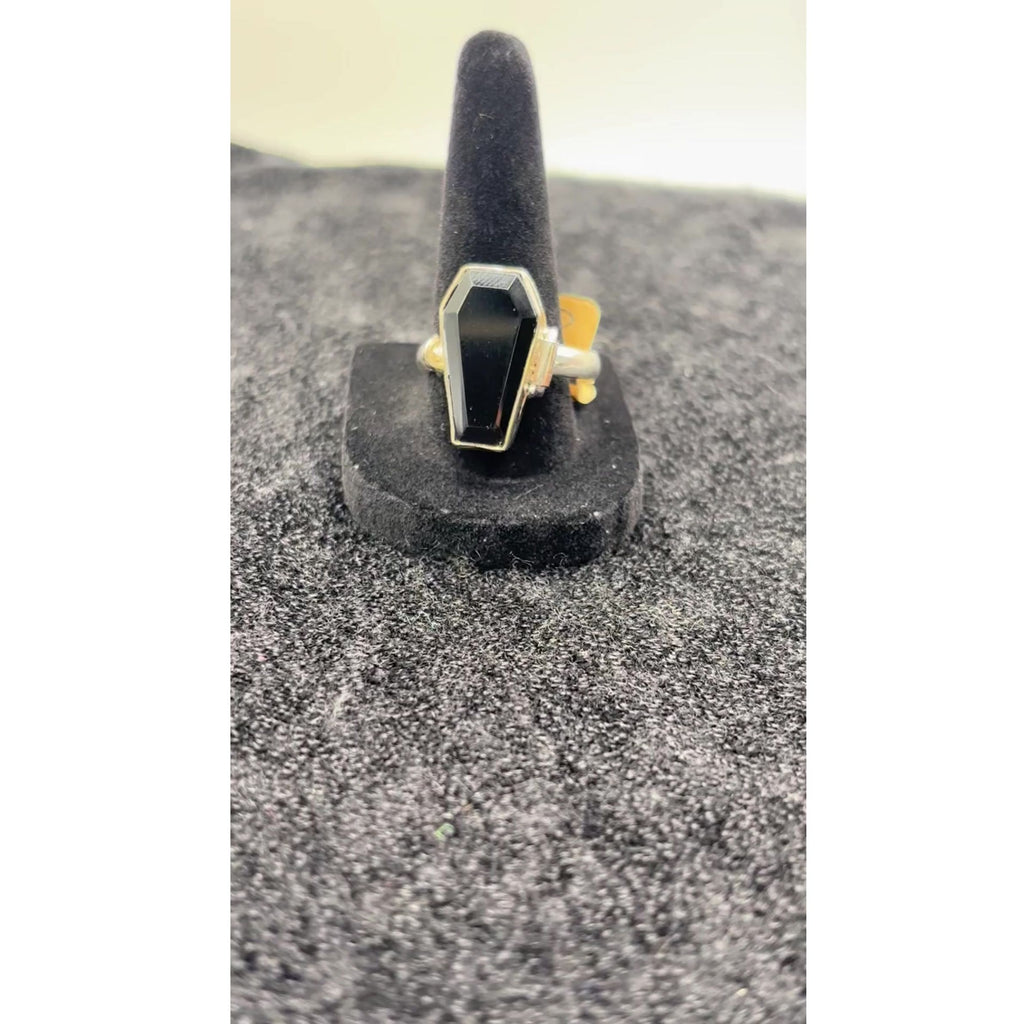 Obsidian Coffin Box Ring Size 12 - Alloy - LR57