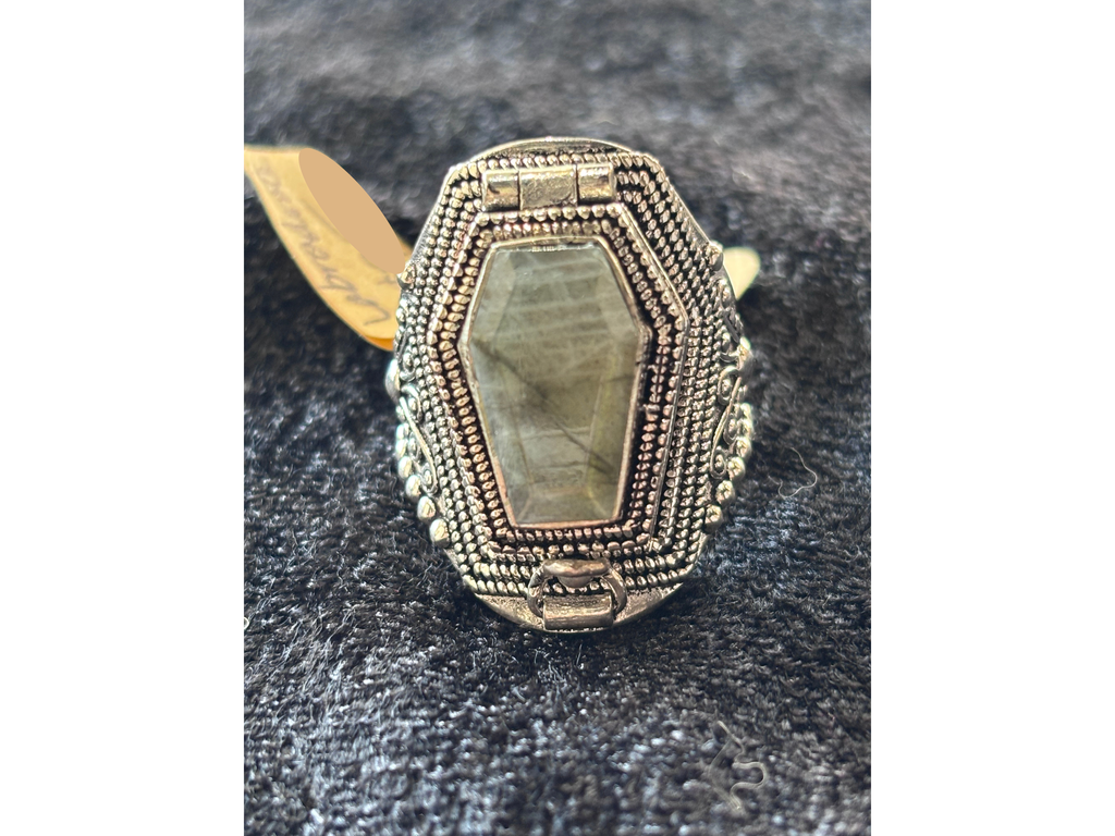 Labradorite Coffin Box Extra Large Ring Size 12 - Alloy - LR78
