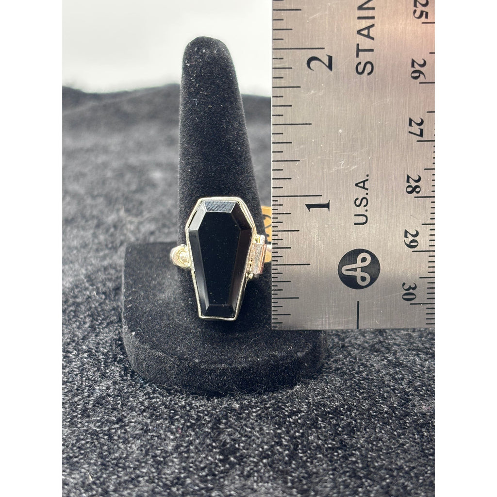 Obsidian Coffin Box Ring Size 12 - Alloy - LR57