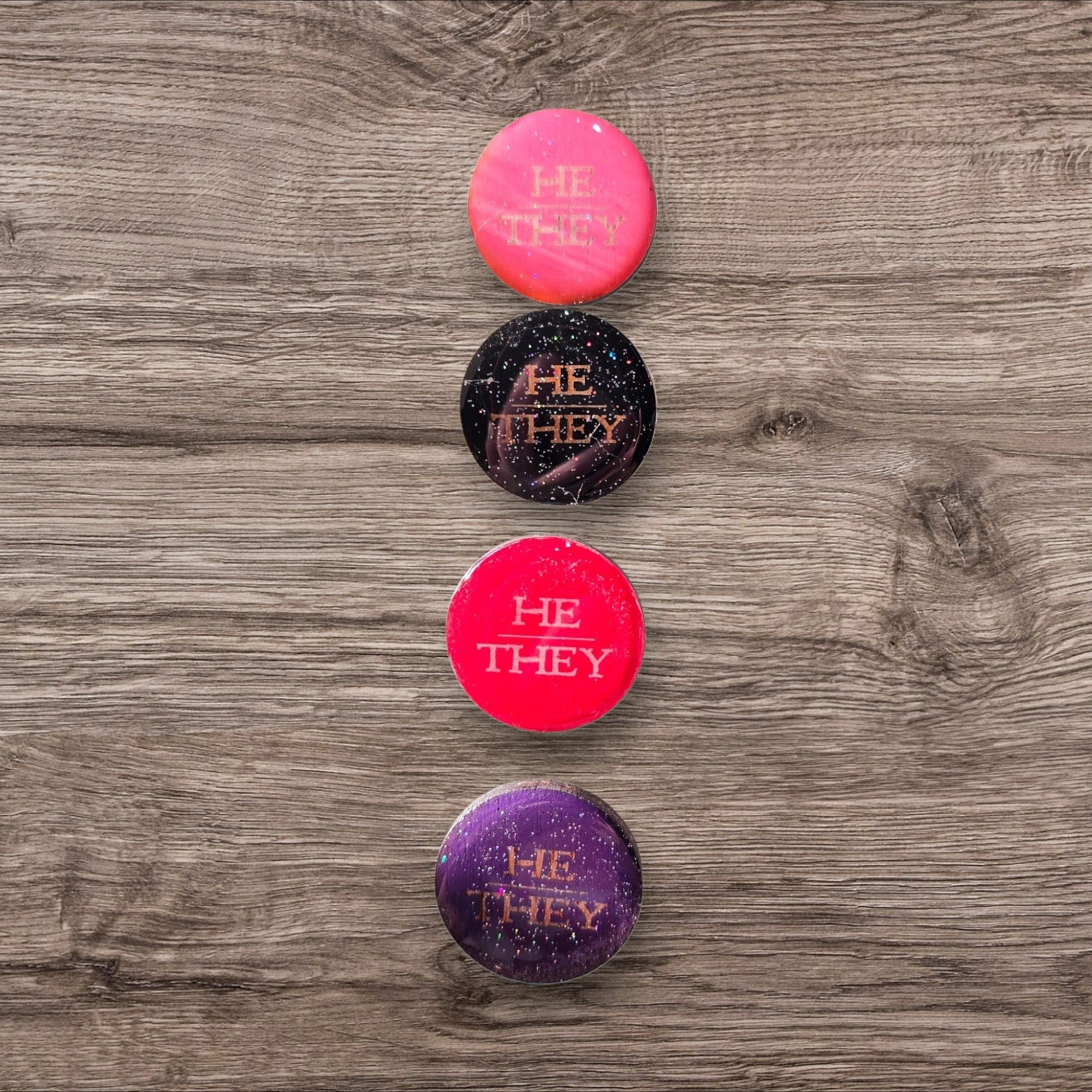Pronoun Handmade Resin Pin