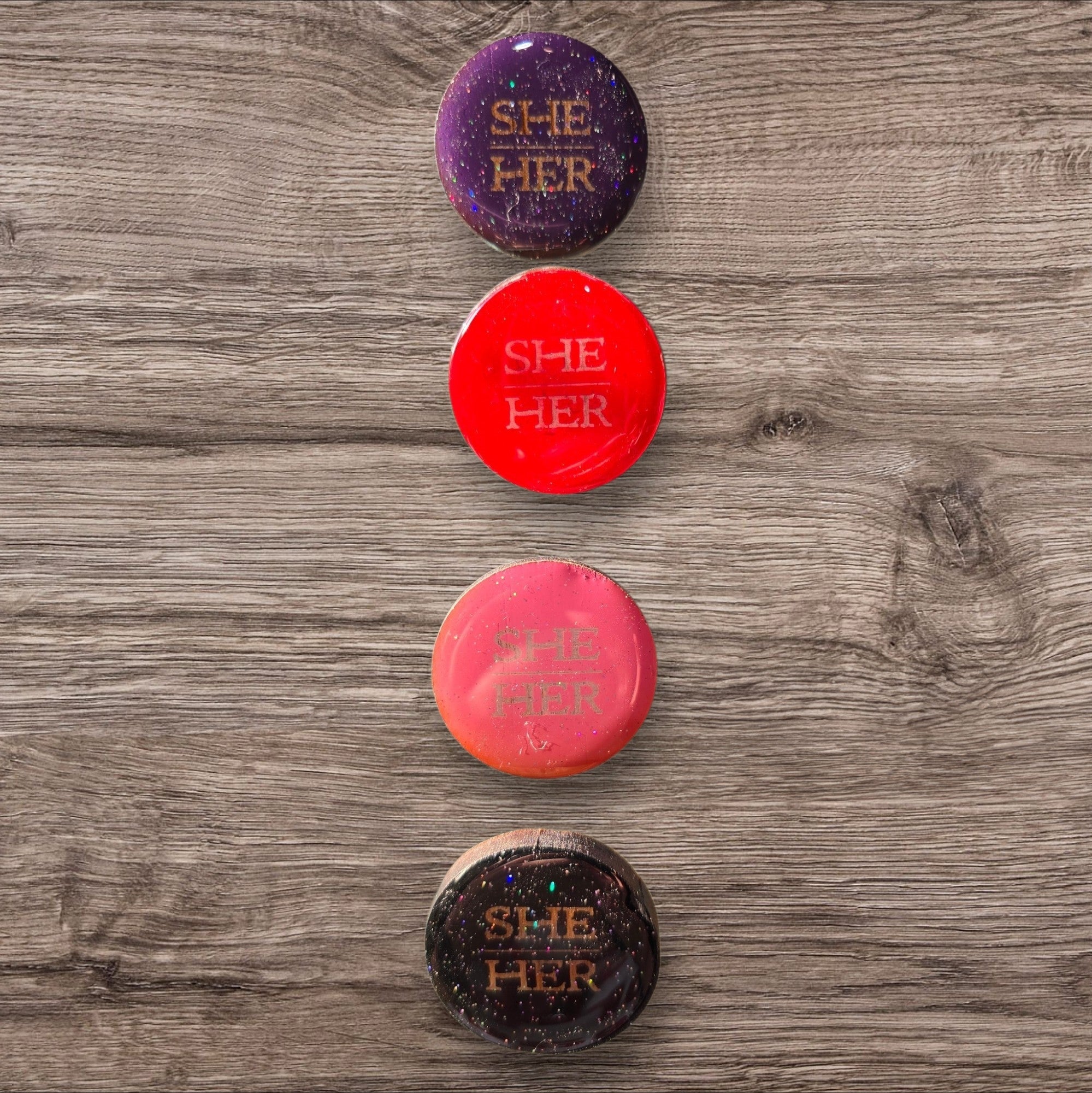 Pronoun Handmade Resin Pin