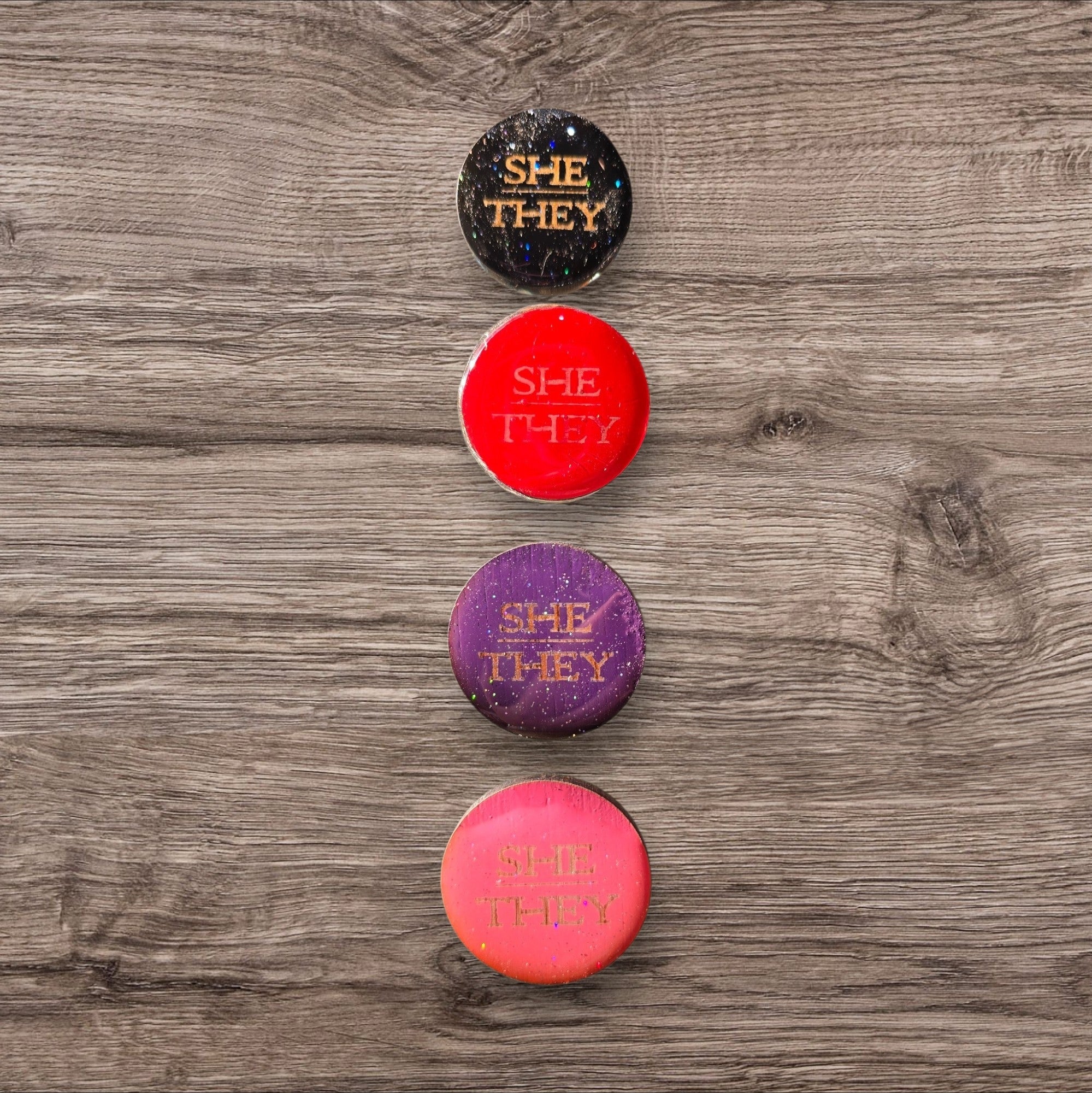 Pronoun Handmade Resin Pin