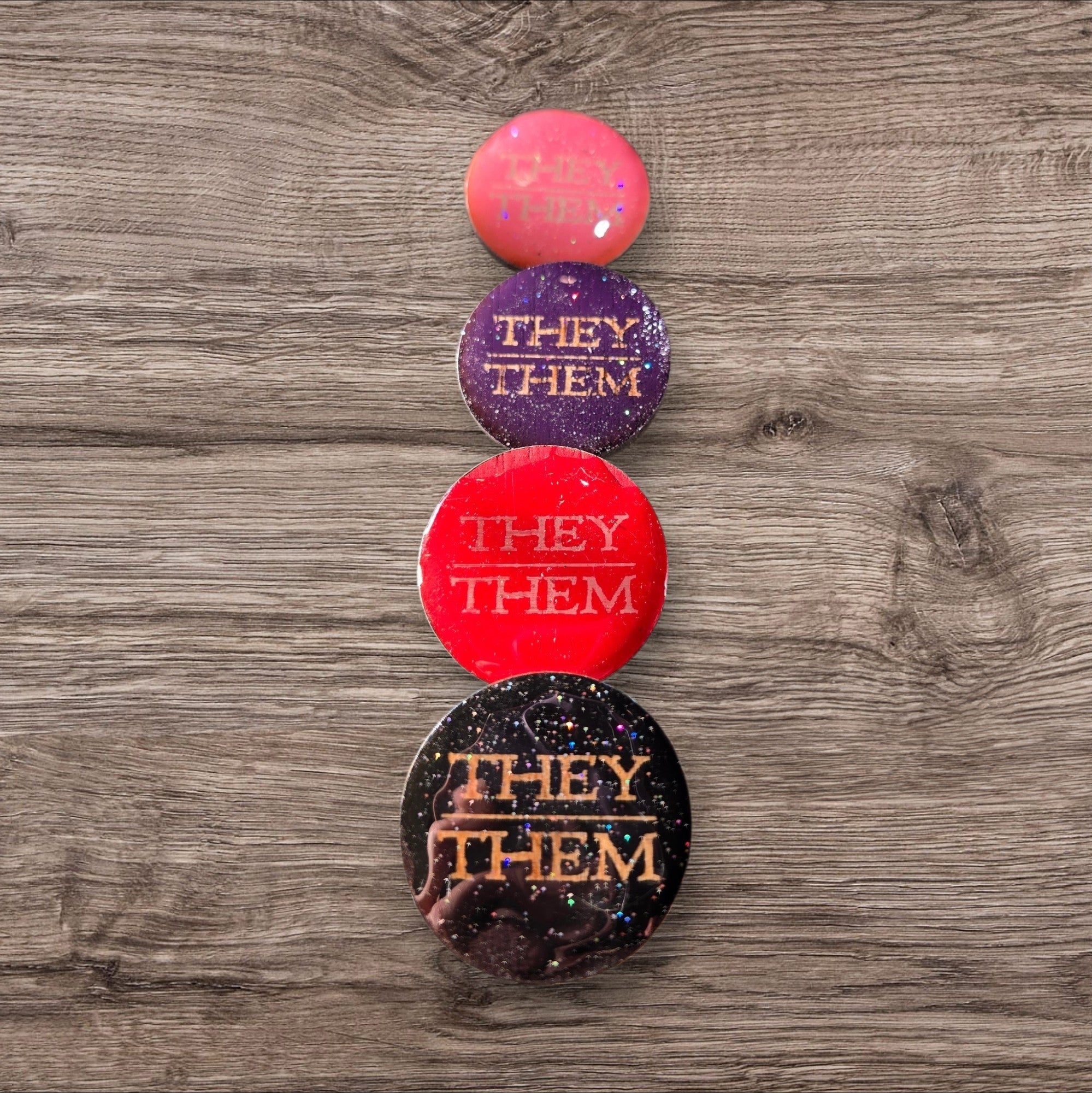 Pronoun Handmade Resin Pin