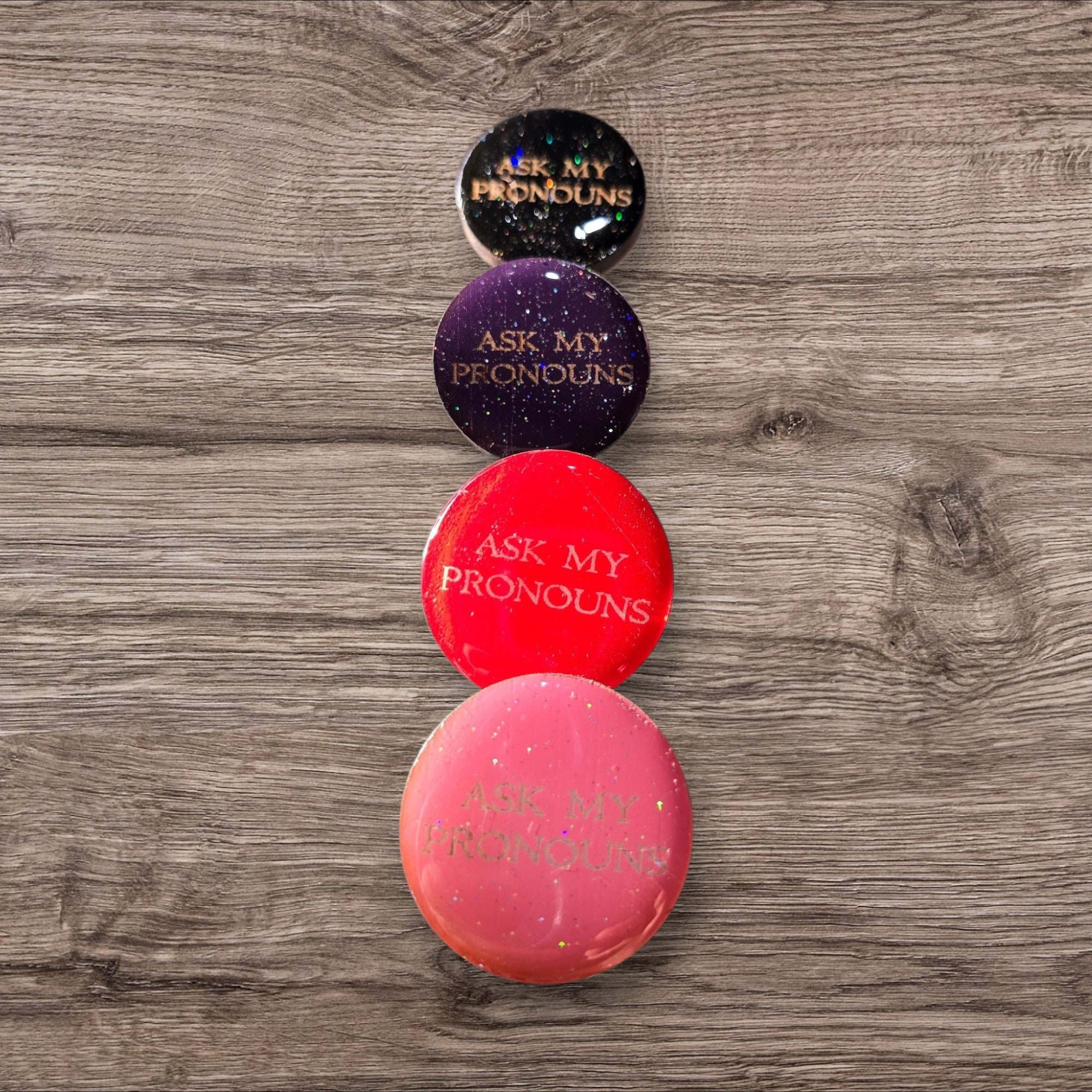 Pronoun Handmade Resin Pin