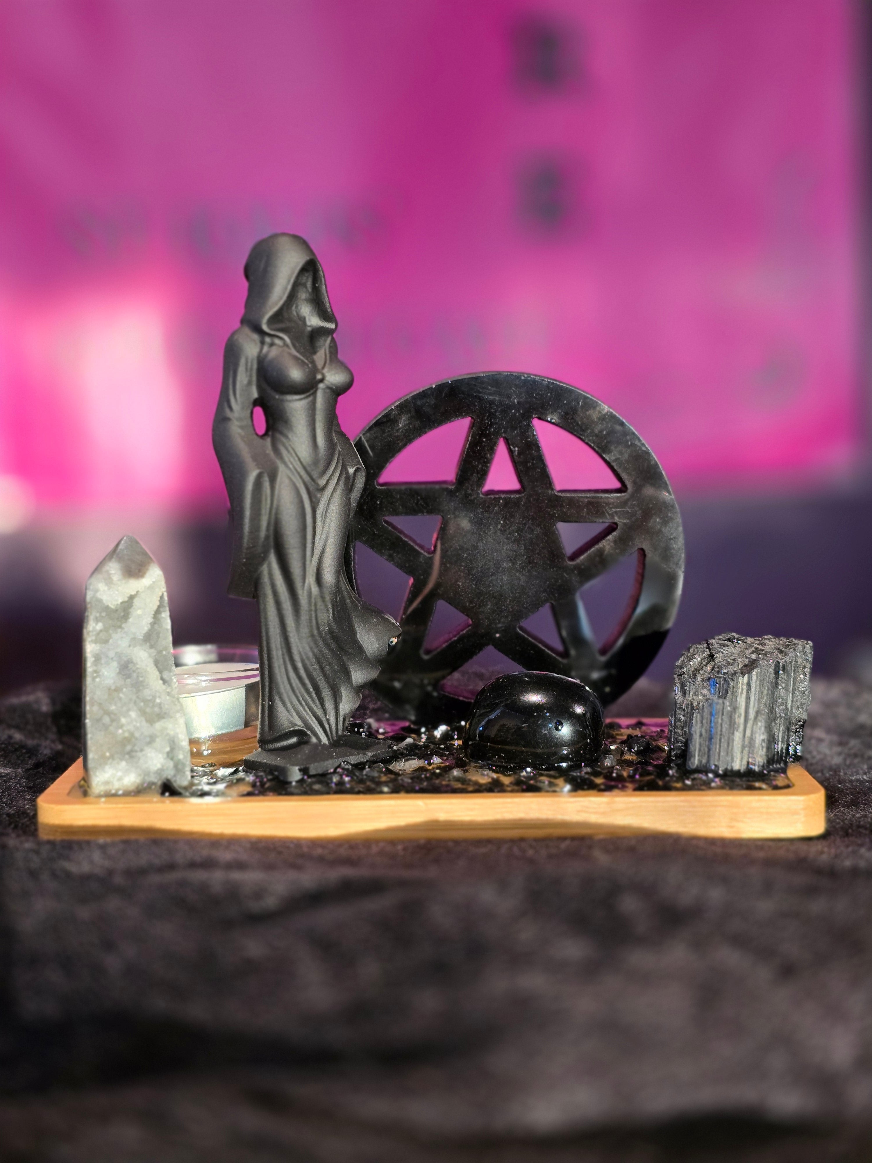 Shadow Veil Protection Gemstone Altar