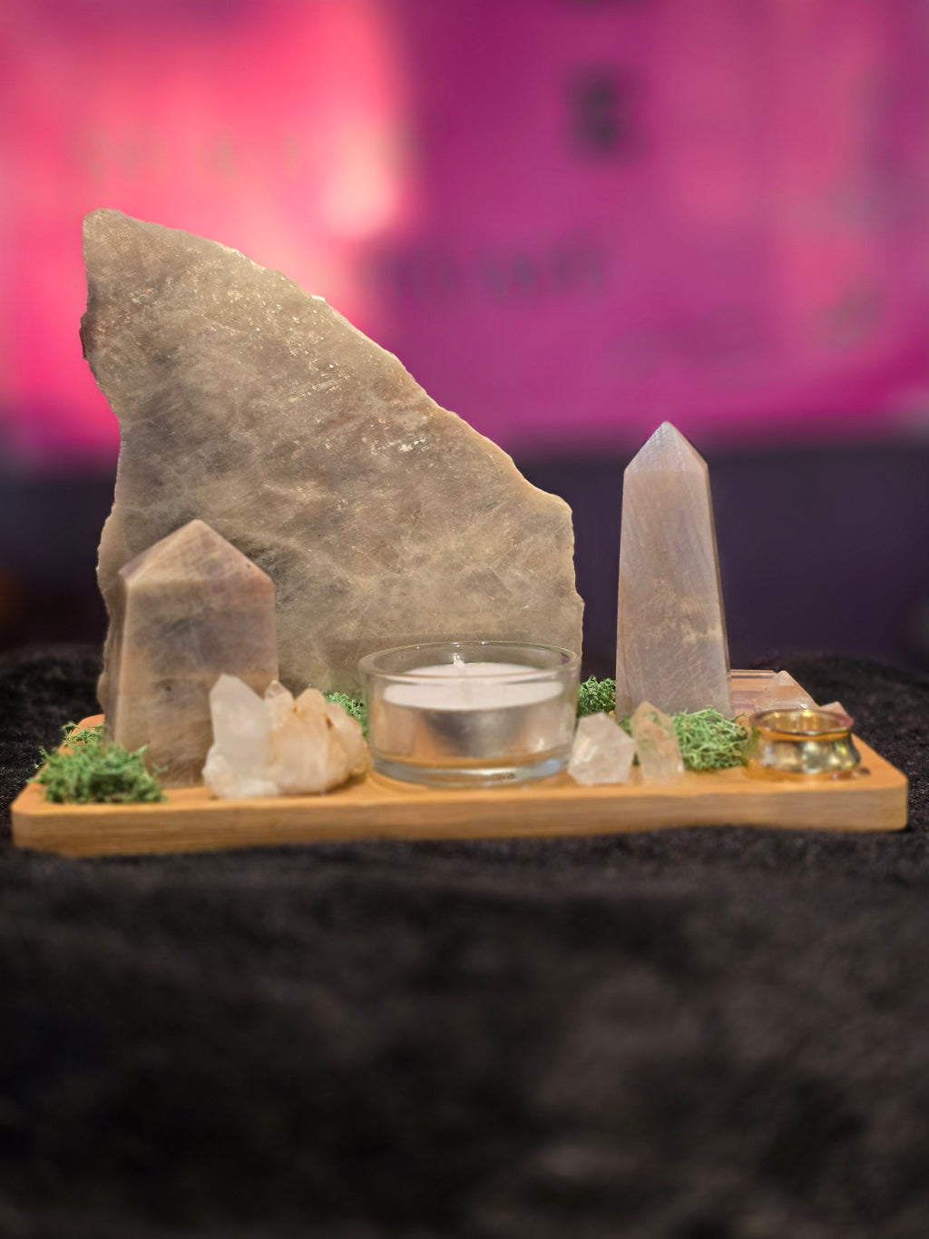Rainbow Moonstone Gemstone Altar