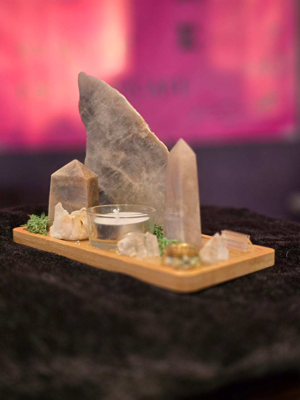 Rainbow Moonstone Gemstone Altar