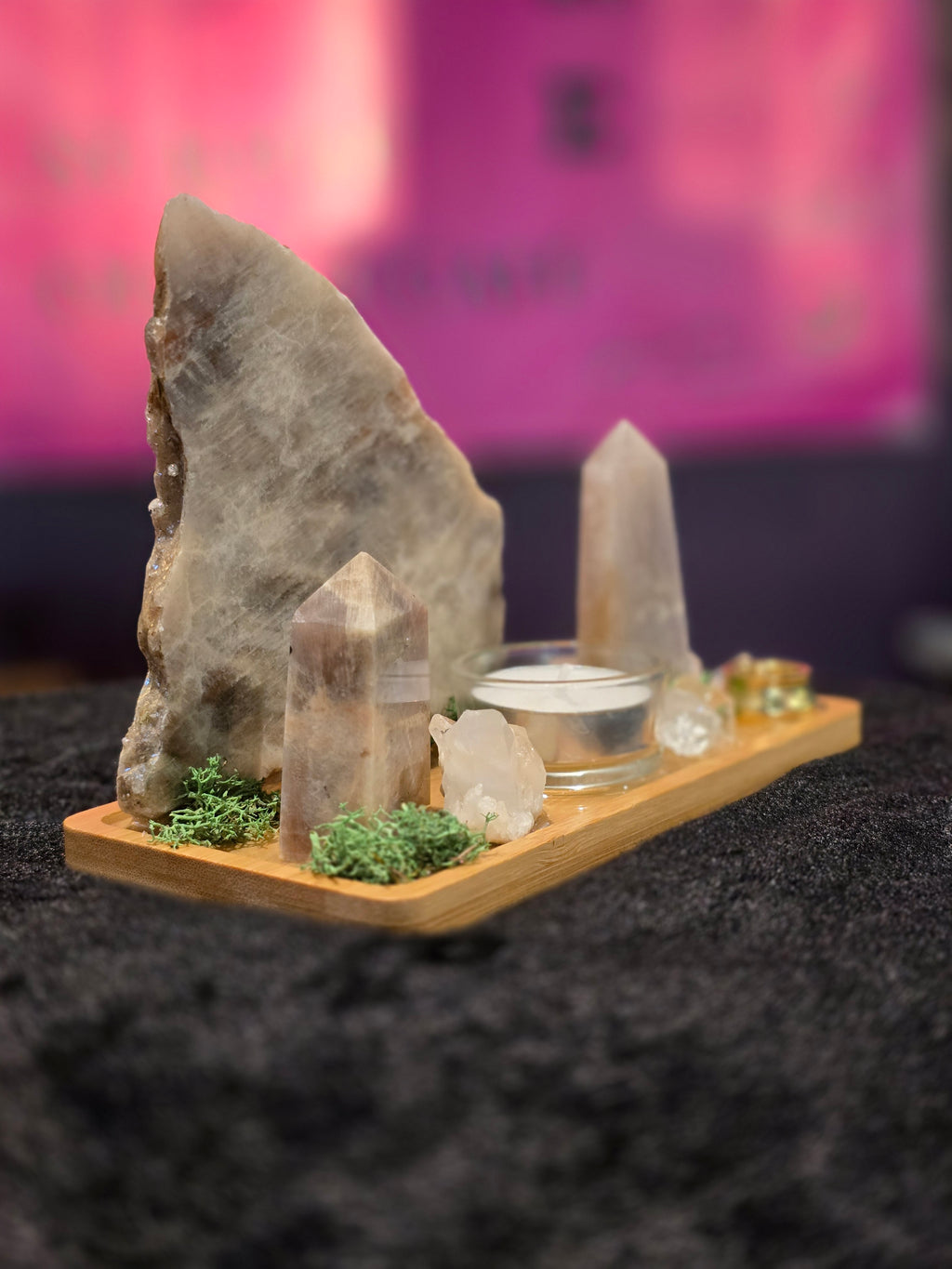 Rainbow Moonstone Gemstone Altar