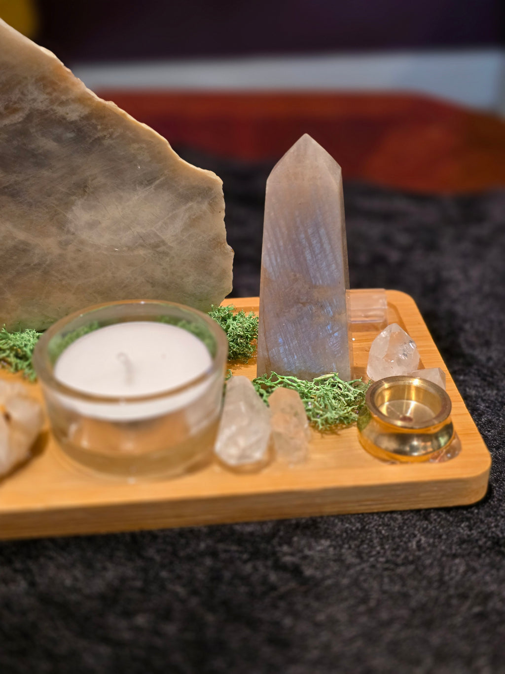 Rainbow Moonstone Gemstone Altar
