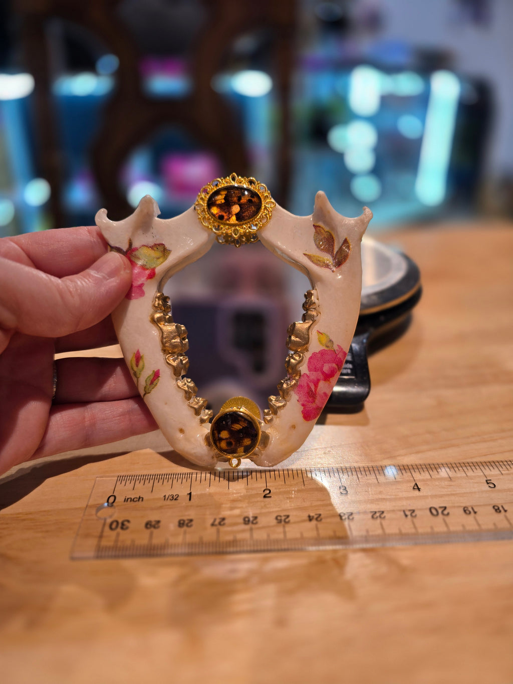 Dog Jaw Bone Hand Held Mirror