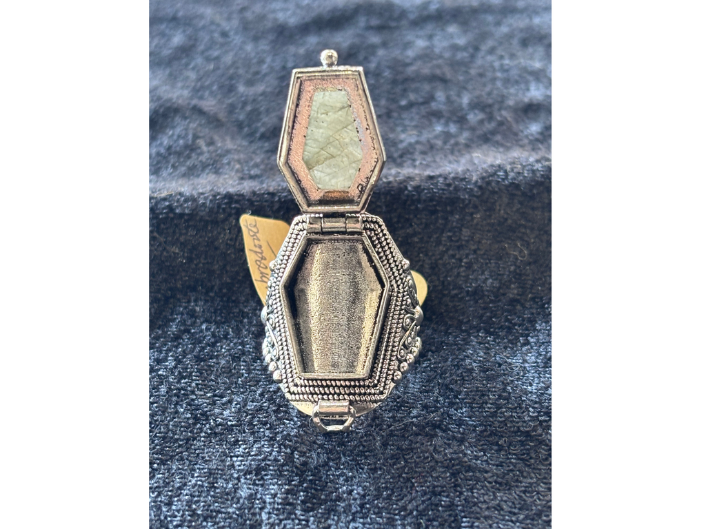 Labradorite Coffin Box Extra Large Ring Size 12 - Alloy - LR78