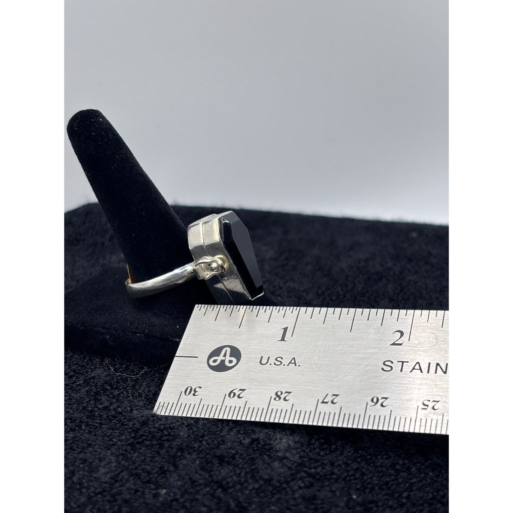 Obsidian Coffin Box Ring Size 12 - Alloy - LR57