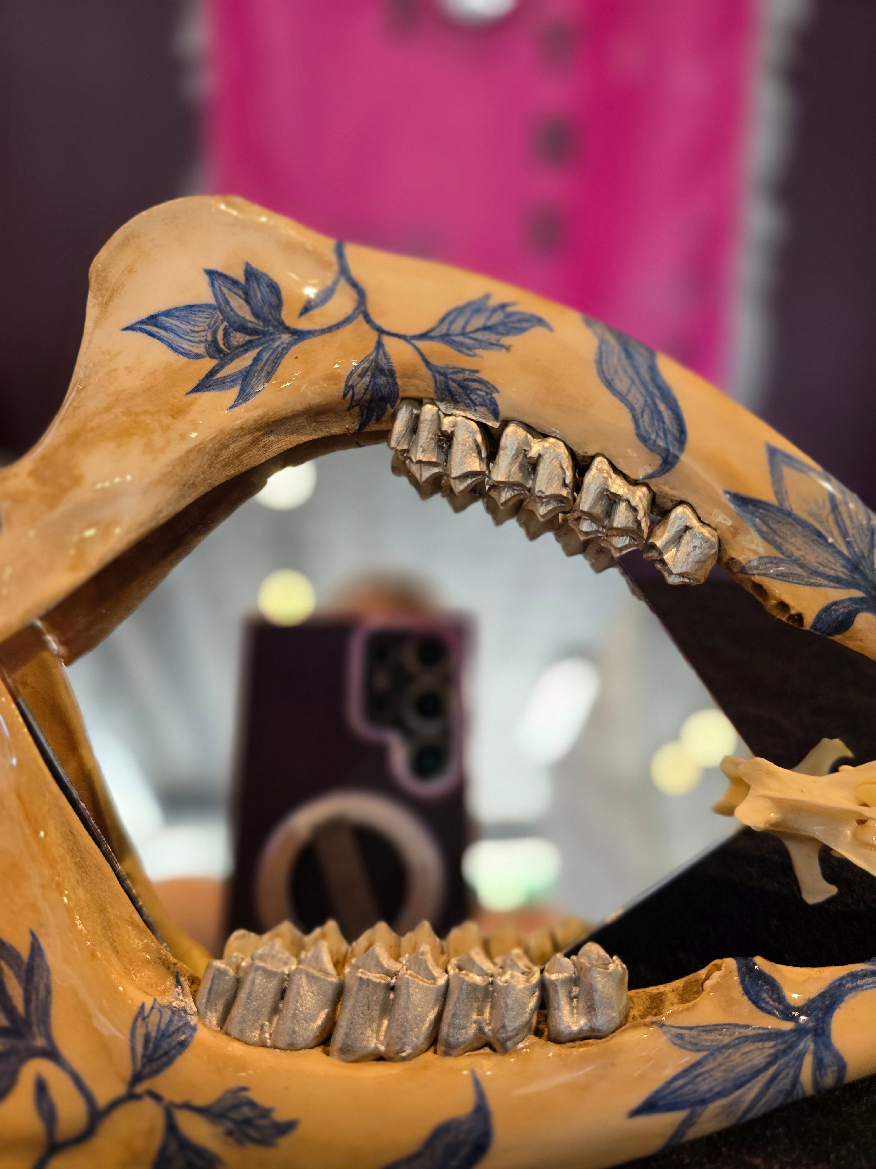Deer Jaw Bone Mirror