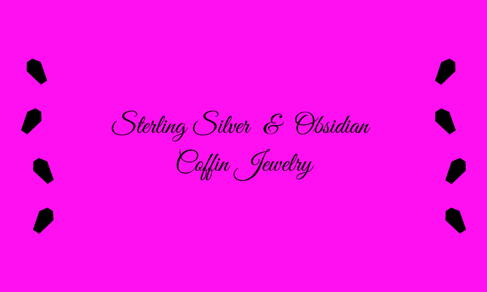 Sterling Silver & Obsidian Coffin Jewelry