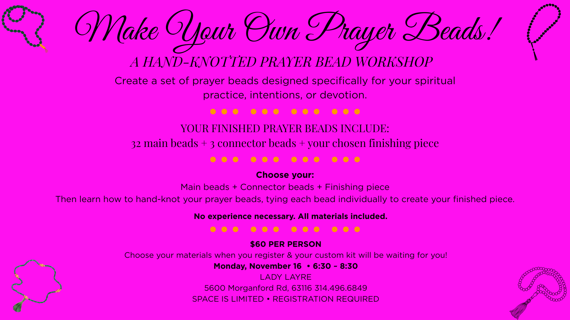Make Your Own Prayer Beads Workshop