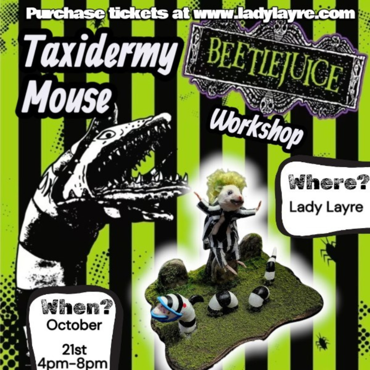 Taxidermy Mouse Workshop - Beetlejuice