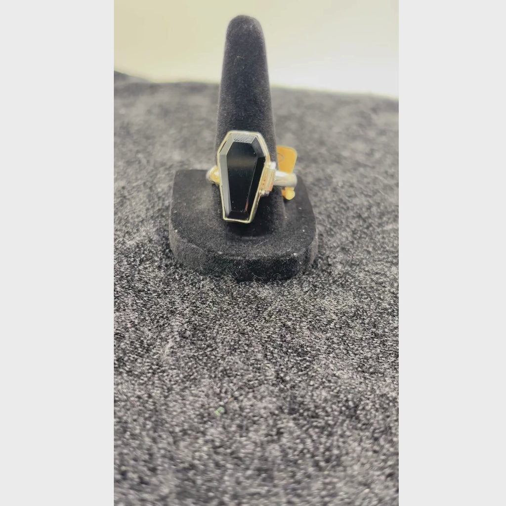 Obsidian Coffin Box Ring Size 12 - Alloy - LR57