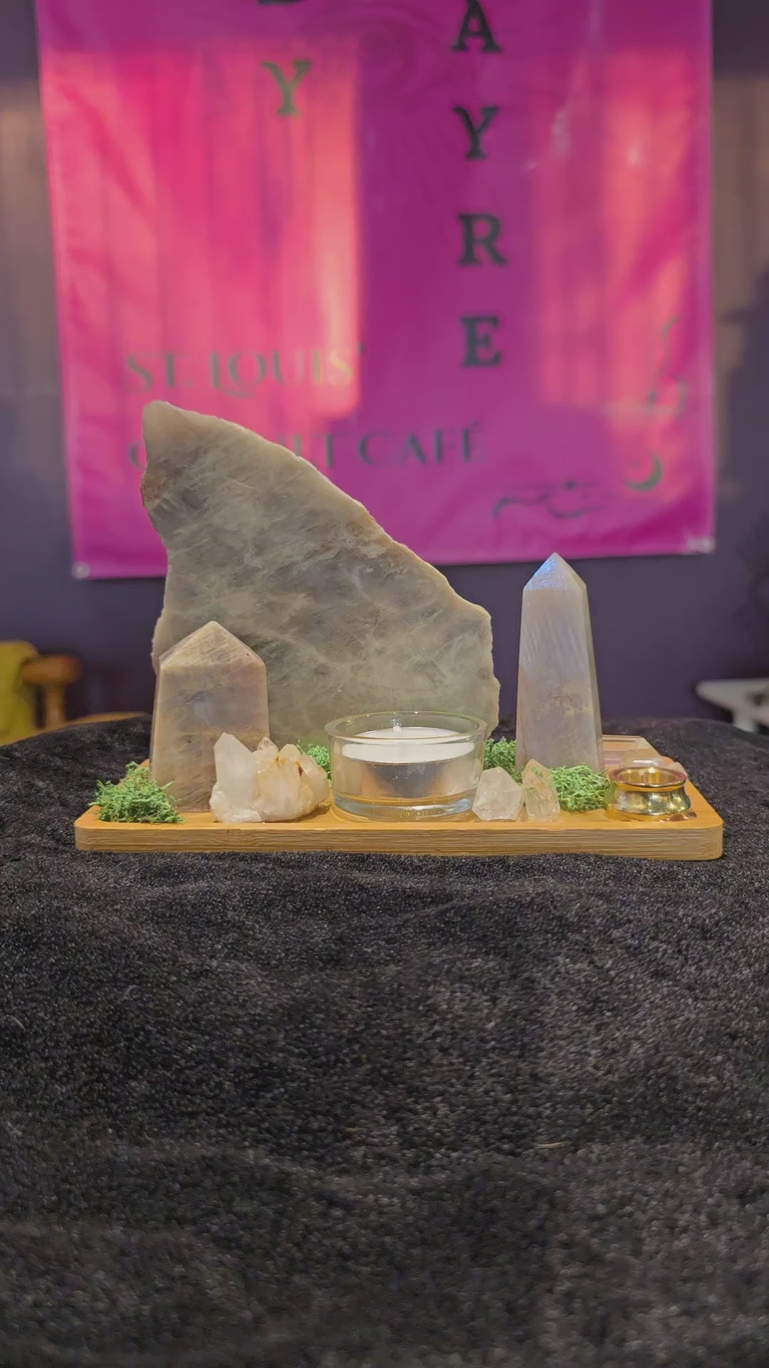 Rainbow Moonstone Gemstone Altar